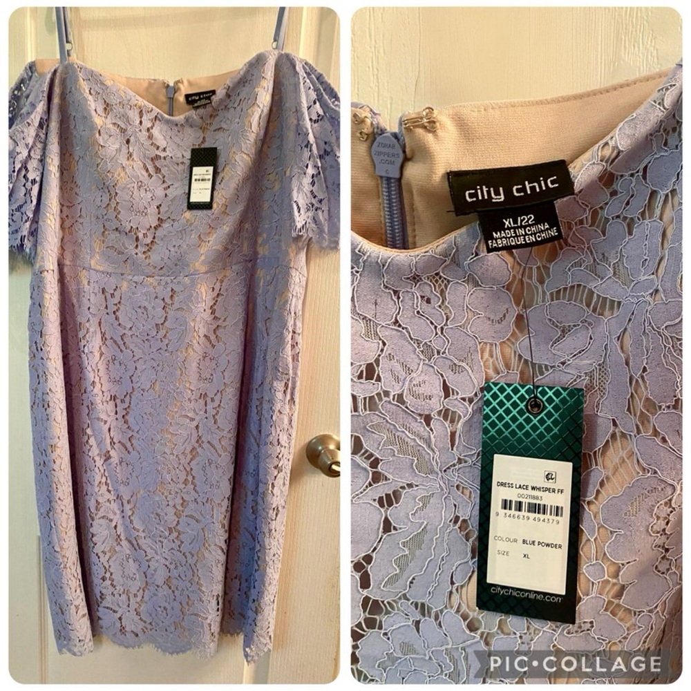 City Chic Lavender Lace Dress